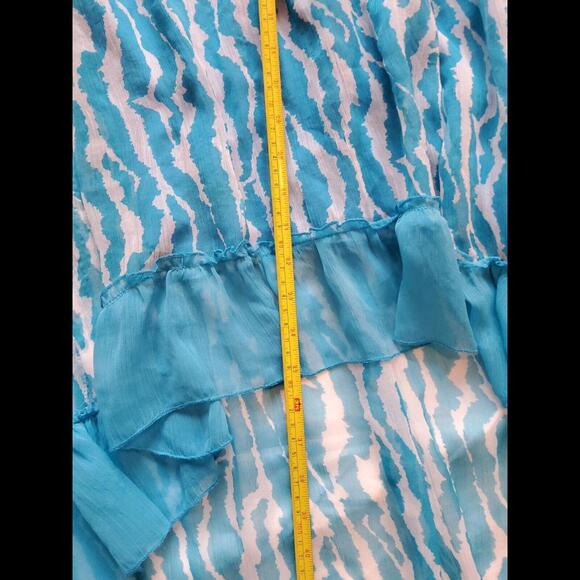 Jessica Taylor Maxi Summer Dress Sea Blue Long Back Short Front Large Rhinestone - Picture 7 of 7